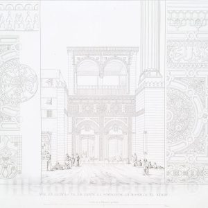 Art Print : 1839, Vue et Details de la Porte El Saydeh de la Mosquee El Azhar - Vintage Wall Art