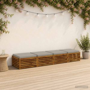 Zitkussens 4 stuks grijs 100% polyester